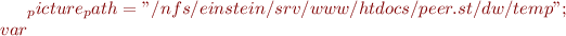 $_picture_path = "/nfs/einstein/srv/www/htdocs/peer.st/dw/temp";\\
var $