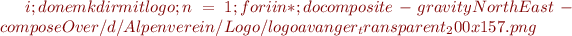 $i ; done
#mkdir mitlogo; n=1;for i in *; do composite -gravity NorthEast -compose Over /d/Alpenverein/Logo/logoavanger_transparent_200x157.png $